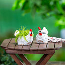 Petal & Plow Planter, Ceramic, Hen, 5", Asst of 2