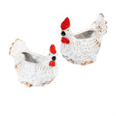 Petal & Plow Planter, Ceramic, Hen, 5", Asst of 2