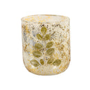 Viva Style Planter, Pressed Foliage Glass Planter, 5"H, Asst of 4