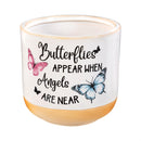 Memorial Planter, Ceramic, Butterflies Appear when Angels are Near