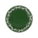 Heartfelt Cheer Plate Ceramic Round Dinner Plate Debossed Green, 9.5"