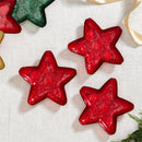Heartfelt Cheer Plate Glass Star Shape, Red, 8"
