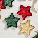 Heartfelt Cheer Plate Glass Star Shape, Gold, 8"