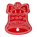 Heartfelt Cheer Appetizer Plate Ceramic Bell Shaped, Asst of 2, 7.6"