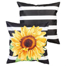 Striped Sunflowers Pillow Cover