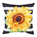 Striped Sunflowers Pillow Cover