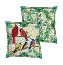 Stained Glass Songbirds Pillow Cover