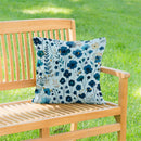 VivaStyle Gilded Meadow Pillow, Blue WIldflowers,18"x18"