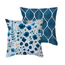 VivaStyle Gilded Meadow Pillow, Blue WIldflowers,18"x18"