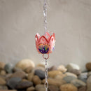 Tropical Oasis Rain Chain, Hand Painted Metal Basket, 96"