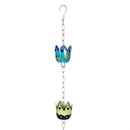 Tropical Oasis Rain Chain, Hand Painted Metal Basket, 96"
