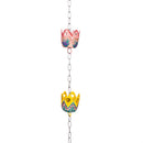 Tropical Oasis Rain Chain, Hand Painted Metal Basket, 96"