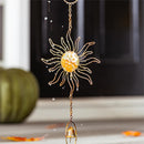 Harvest Blossom Rain Chain, Metal, Bronze Sunflower, 96"