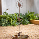 Cottage Garden Rain Chain, Metal, Bronze Bird, 72"