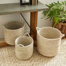 NAPA Home & Garden, RIVERGRASS ROUND BASKETS WITH HANDLES, SET OF 3,RG400