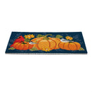 Harvest Blossom Welcome Friends of Fall PVC Mat, Cardinal On Pumpkin, 28"x16"
