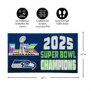 Seattle Seahawks, Super Bowl 60, Champions, Turf Mat, Color, 28"x 16"