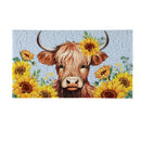 Harvest Blossom Highland Cow and Sunflowers PVC Mat, 28"x16"