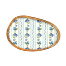 VivaStyle Serveware, Irregular Shaped Wood Serving Tray, Hydrangea, 12"L