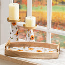 VivaStyle Sunflower Fields Serveware, Wood Serving Tray with Handles,15"L