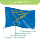 St Louis Blues 2025 Single Sided Estate Flag with 2 Grommets, 3'x5'