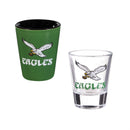 Philadelphia Eagles Throwback 4-Piece Ceramic and Glass 2oz. Shot Glass Set