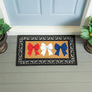 Red White & Bloom Flocked Coir Sassafras Switch Mat, Bows, 22"x10"