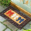 Red White & Bloom Flocked Coir Sassafras Switch Mat, Bows, 22"x10"