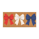 Red White & Bloom Flocked Coir Sassafras Switch Mat, Bows, 22"x10"
