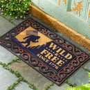 Red White & Bloom Flocked Coir Sassafras Switch Mat, "Wild & Free", 22"x10"
