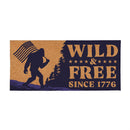 Red White & Bloom Flocked Coir Sassafras Switch Mat, "Wild & Free", 22"x10"
