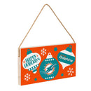 Miami Dolphins Holiday Wood Wall Sign, 6x11