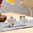 Haunted House Salt & Pepper Shaker Ceramic Ghost, Set of 2