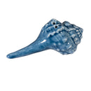 Blue Coastal Salt and Pepper Shaker Ceramic Conch Shell, Set of 2