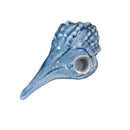 Blue Coastal Salt and Pepper Shaker Ceramic Conch Shell, Set of 2