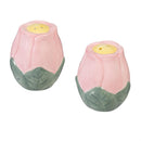 Bunny Blooms Salt and Pepper Shaker Ceramic Tulip, Set of 2