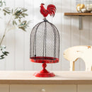 Petal and Plow Chicken-Wire Decorative Cage with Rooster Finial, 20"