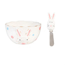 Hop Into Spring Serveware Ceramic Bunny Bowl and Spreader, Set of 2