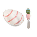 Bunny Blooms Serveware Ceramic Easter Egg Bowl and Spreader, Set of 2