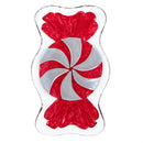 Sugar & Stripes Serveware Glass Peppermint Shaped Plate, 11.4"