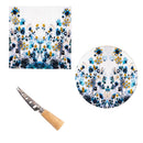VivaStyle Gilded Meadow Serving Board, Wooden Cheese Board with Knife, Asst of 2