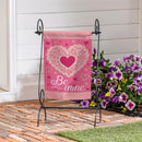 Laced Heart Be Mine Suede Garden Flag