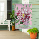 Radiant Pink Flower Suede House Flag