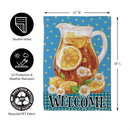 Sweet Tea Welcome Suede Garden Flag
