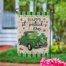 Happy St. Patrick's Day Truck Suede Garden Flag