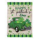 Happy St. Patrick's Day Truck Suede Garden Flag