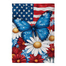 Patriotic Butterfly Suede Garden Flag