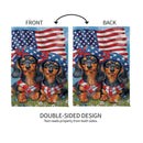 Patriotic Dachshund Duo Suede Garden Flag