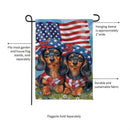 Patriotic Dachshund Duo Suede Garden Flag