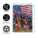 Patriotic Dachshund Duo Suede Garden Flag